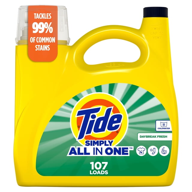 Tide Simply All-In-One Daybreak Fresh Liquid Laundry Detergent, 4160 g
