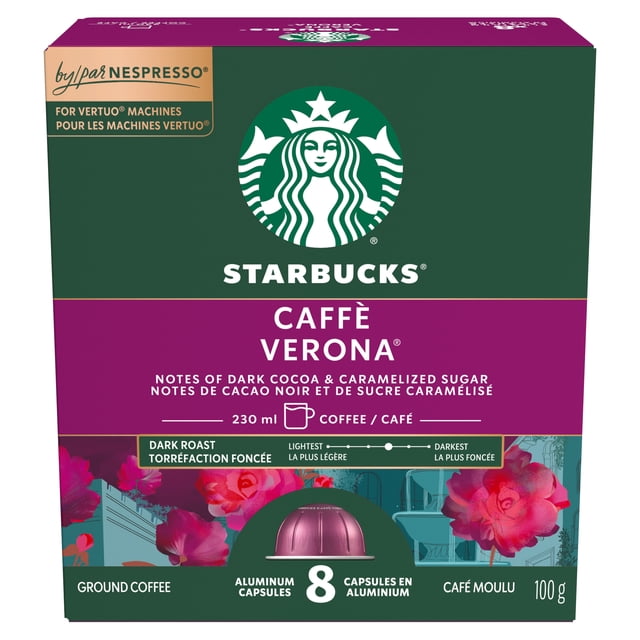 Starbucks Caffe Verona Nespresso Vertuo Capsules, 42 g, 8 Count