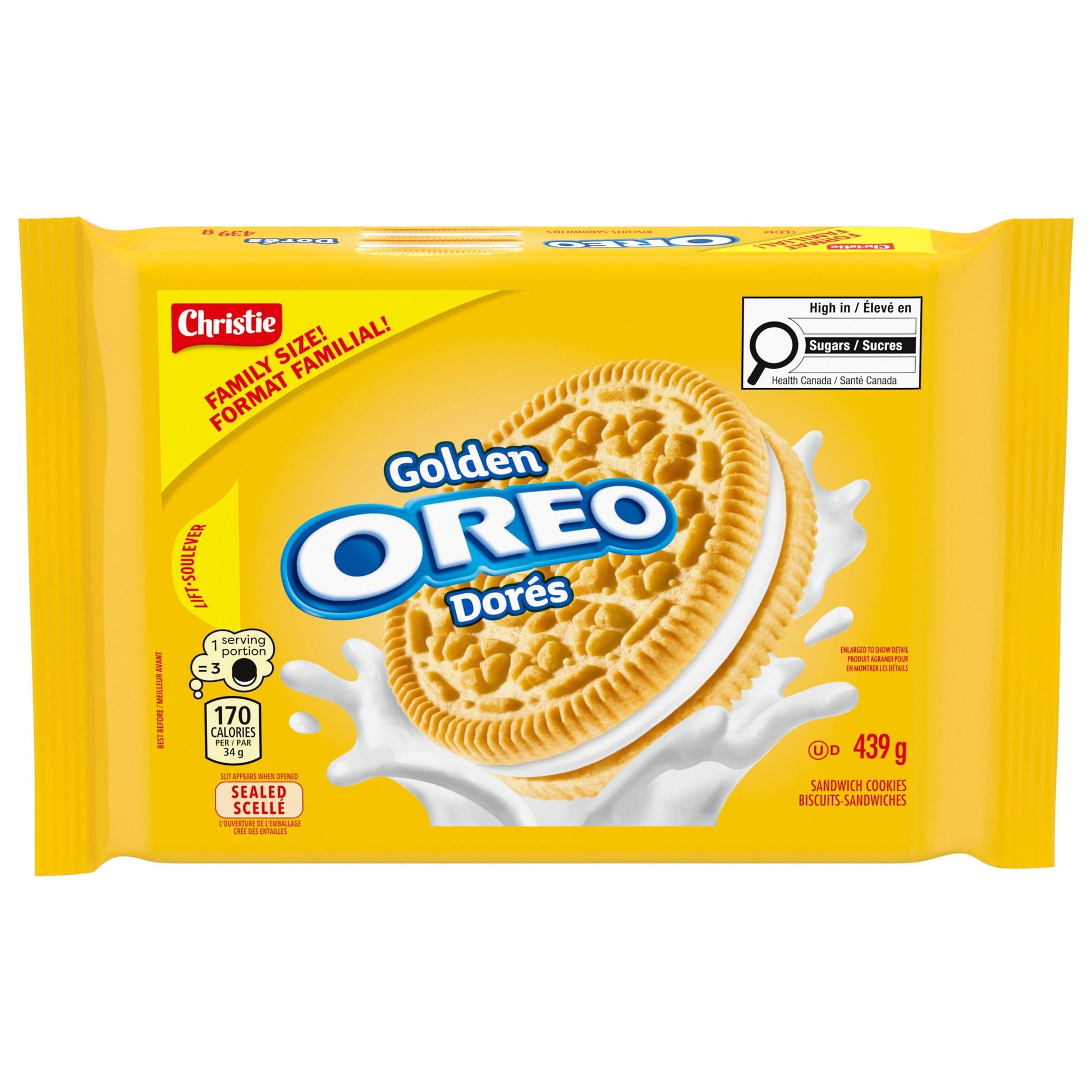 Oreo Golden Vanilla Sandwich Cookies Family Size 439g