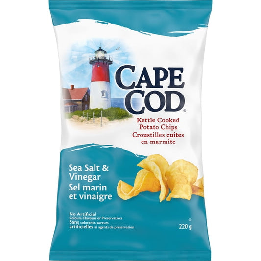 Cape Cod Sea Salt And Vinegar Kettle Cooked Potato Chips, 220 g