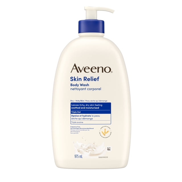 Aveeno Skin Relief Fragrance Free Value Size Body Wash, 975 g