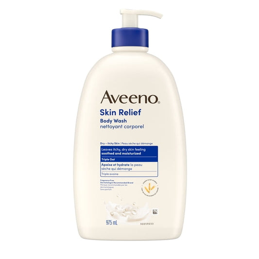 Aveeno Skin Relief Fragrance Free Value Size Body Wash, 975 g
