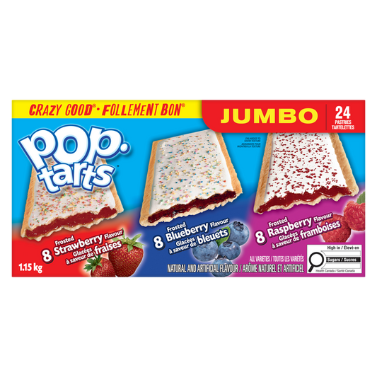 Kellogg's Pop-Tarts Jumbo Variety Pack Toaster Pastries, 1154 g, 24 Count