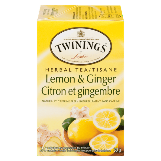 Twinings Lemon Ginger Herbal Tea 20 Tea Bags 30g