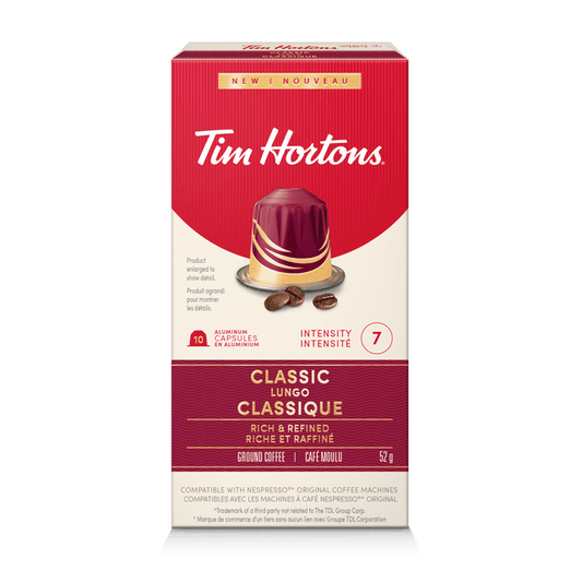 Tim Hortons Lungo Nespresso Compatible Capsules 10ct, 52 g, 10 Count