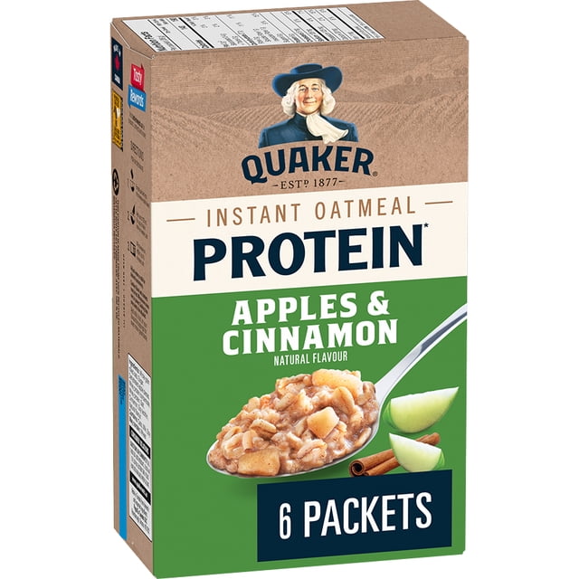 Quaker High Protein Apples & Cinnamon Instant Oatmeal, 228 g