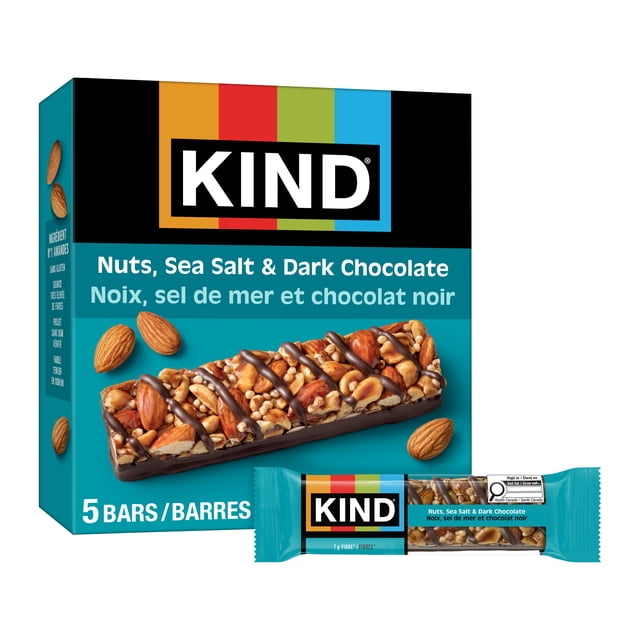 KIND Nuts Sea Salt & Dark Chocolate Bars, 200 g, 5 Count