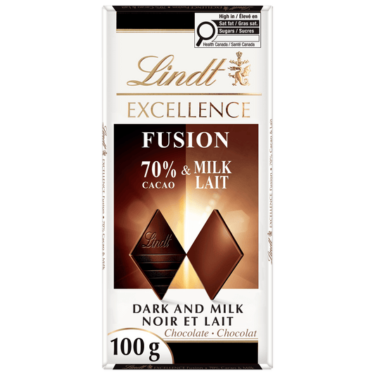 Lindt Excellence Fusion 70 Dark White Chocolate Bar 100g