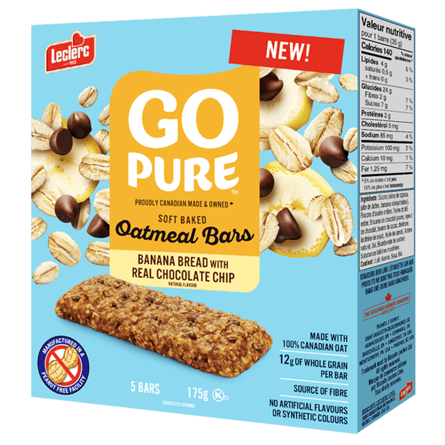 Go Pure Soft Baked Banana Oatmeal Bars, 175 g, 5 Count