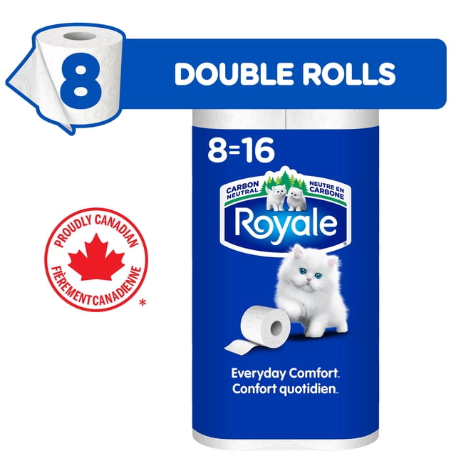 Royale Everyday Comfort 8 Equal 16 Toilet Paper, 1600 g, 8 Count