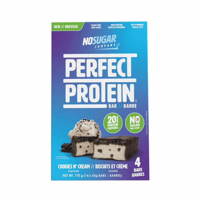 No Sugar Perfect Protein Cookies & Cream Snack Bars, 220 g, 4 Count