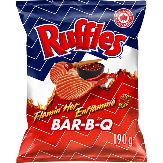 Ruffles Flamin' Hot Bar-B-Q Potato Chips, 190 g