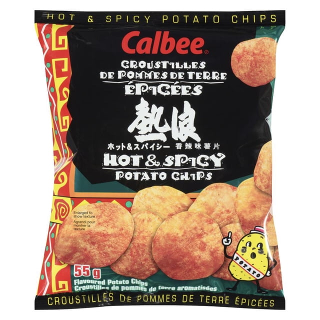 Calbee Hot and Spicy Potato Chips, 55 g