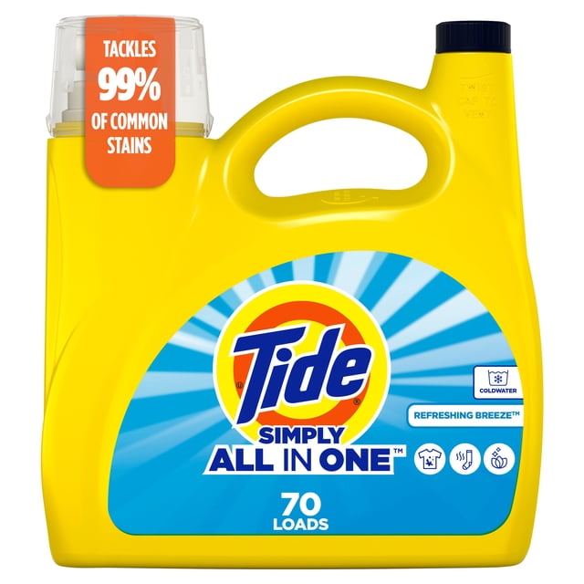 Tide Simply All-In-One Refreshing Breeze Liquid Laundry Detergent, 2720 g