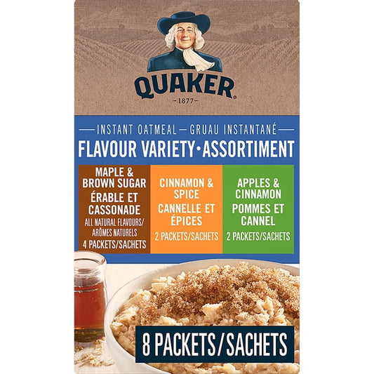 Quaker 3 Flavour Variety Pack Instant Oatmeal, 314 g