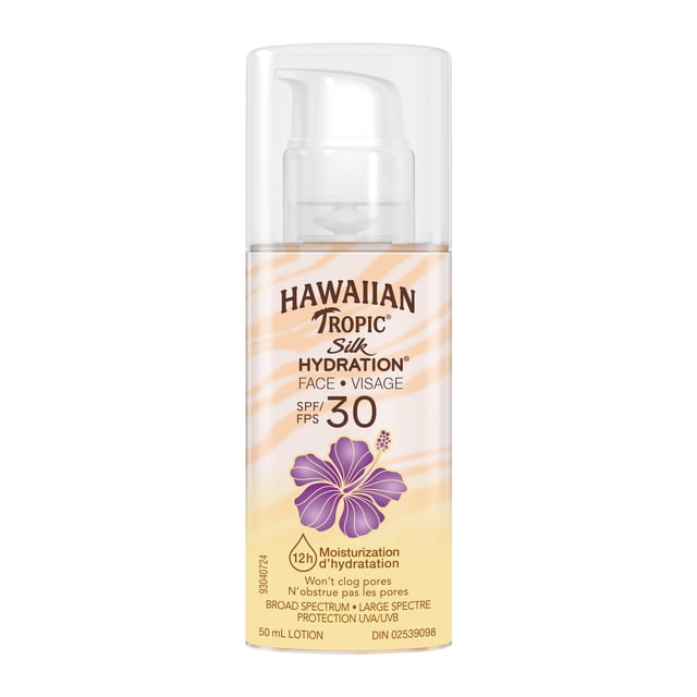 Hawaiian Tropic Silk Hydration Oil-Free Face SPF 30 Sunscreen, 50 g