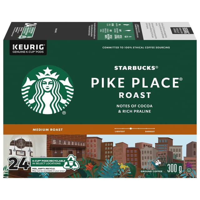 Starbucks Pike Place Roast K-Cup Coffee Pods Box, 300 g, 30 Count