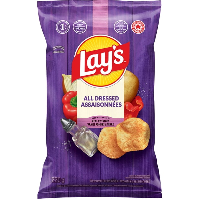 Lay's All Dressed Potato Chips, 220 g
