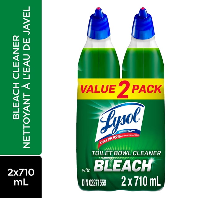 Lysol Bleach Twin Pack Toilet Bowl Cleaner, 1420 g, 2 Count