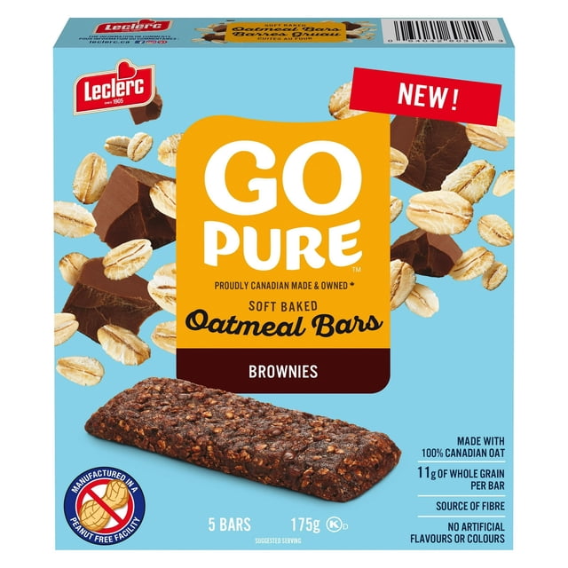 Go Pure Soft Baked Brownies Oatmeal Oatmeal Bars, 175 g, 5 Count