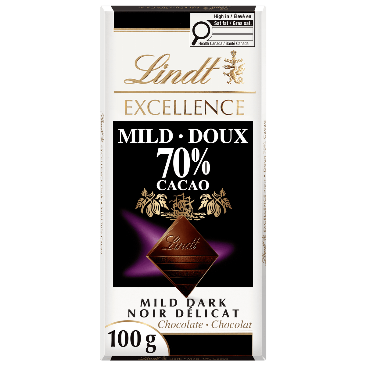 Lindt Excellence Mild 70 Dark Chocolate Bar 100g