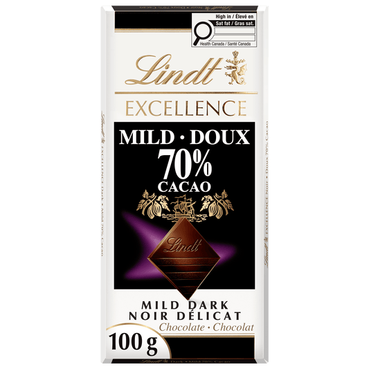 Lindt Excellence Mild 70 Dark Chocolate Bar 100g