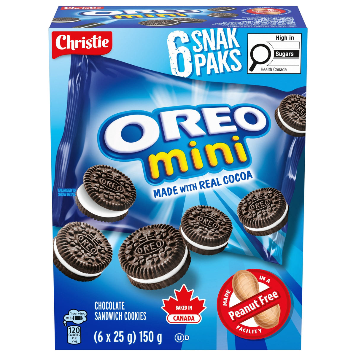 OREO Mini Original Chocolate Sandwich Cookies Snack Packs 150g