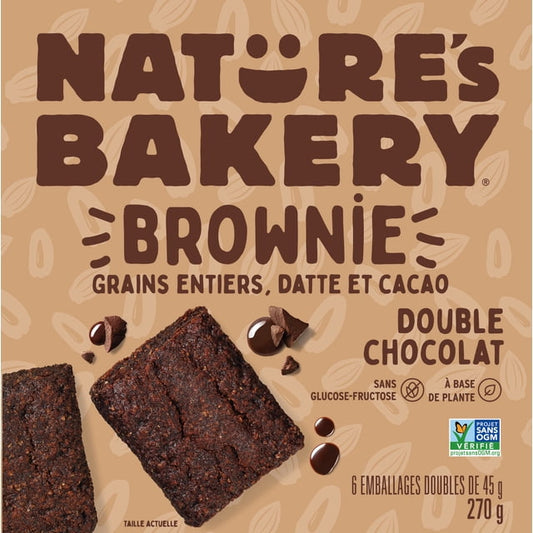 Nature's Bakery Double Chocolate Brownie Soft Baked Bars, 270 g, 6 Count