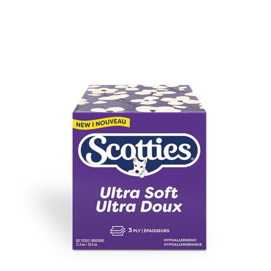 Scotties Ultra Soft 3-Ply Cube Facial Tissues, 110 g