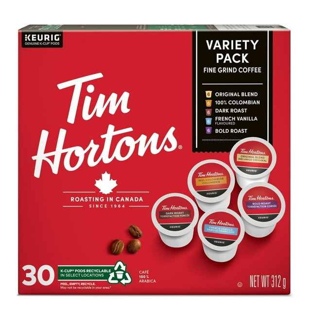 Tim Hortons Single Serve Coffee Variety Pack 30 Count