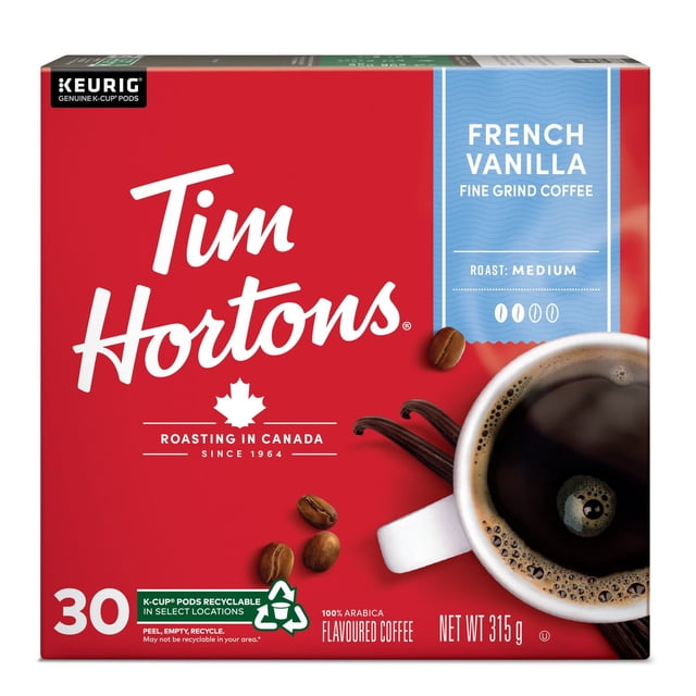 Tim Hortons French Vanilla K-Cup Coffee Pods, 315 g, 30 Count