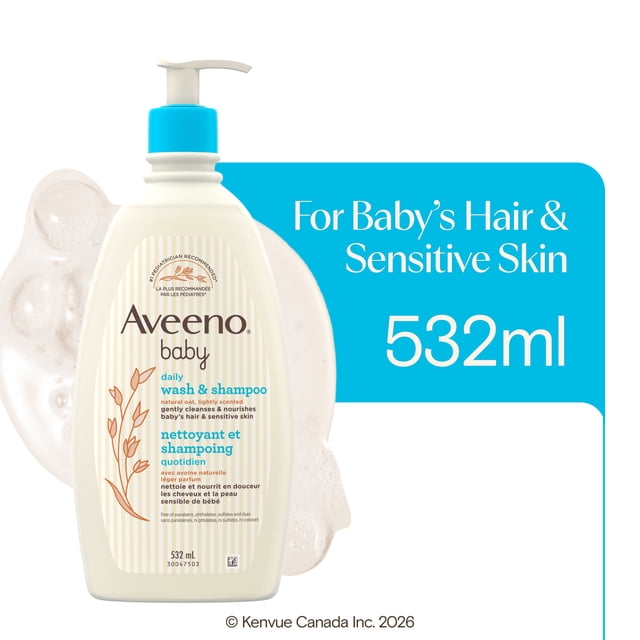 Aveeno Baby Daily Oat Extract Wash & Shampoo, 532 g