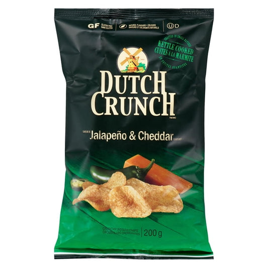 Old Dutch Dutch Crunch Jalapeno & Cheddar Kettle Cooked Potato Chips, 200 g