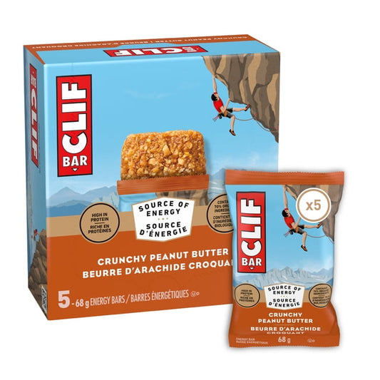CLIF BAR Crunchy Peanut Butter Energy Bars, 340 g, 5 Count