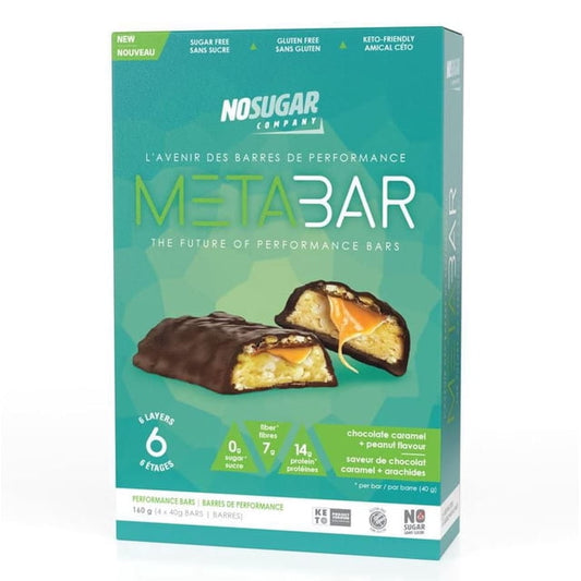 No Sugar MetaBar Chocolate Caramel Peanut Bars, 160 g, 4 Count