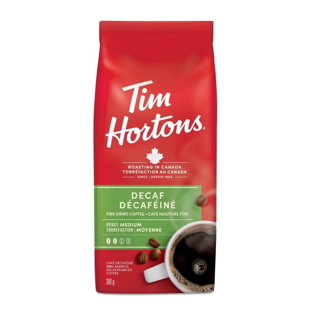 Tim Hortons Fine Grind Decaffeinated Ground Coffee, 300 g