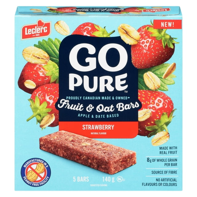 Go Pure Strawberry Fruit & Oat Fruit & Oat Bars, 140 g, 5 Count