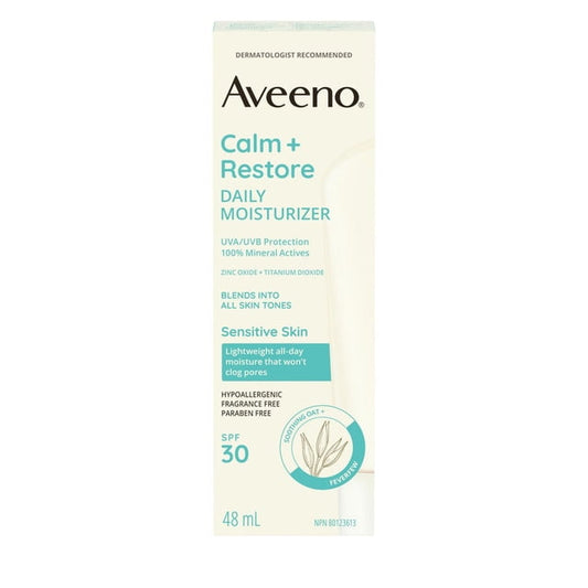 Aveeno Calm + Restore Mineral SPF 30 Daily Moisturizer, 74 g