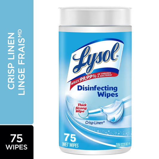 Lysol Crisp Linen Disinfecting Wipes, 400 g, 75 Count
