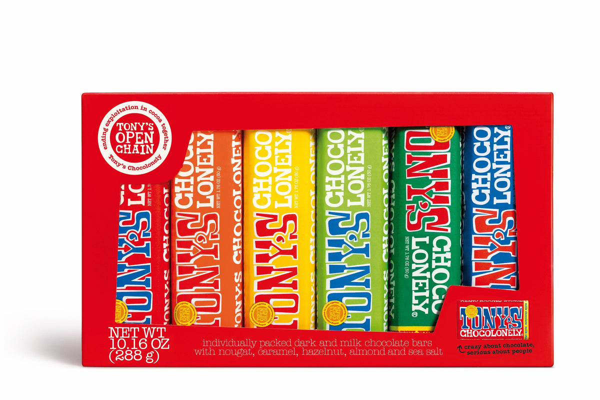 Tony S Chocolonely Chocolate Bar Variety Pack 6 Bars