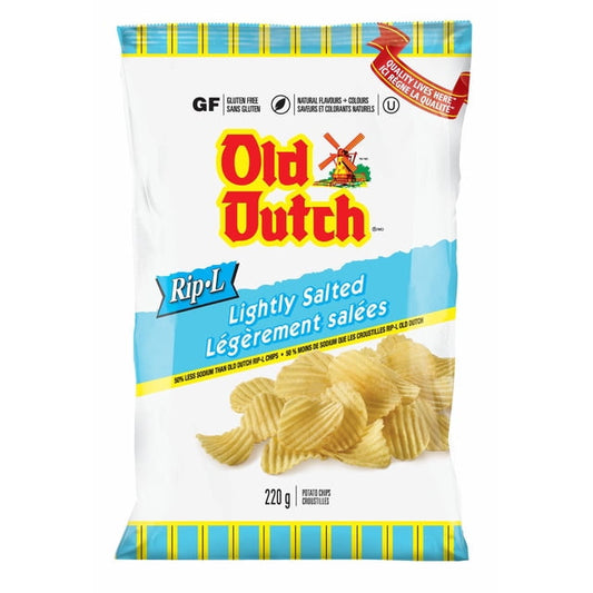 Old Dutch Ripple Lightly Salted Potato Chips, 220 g
