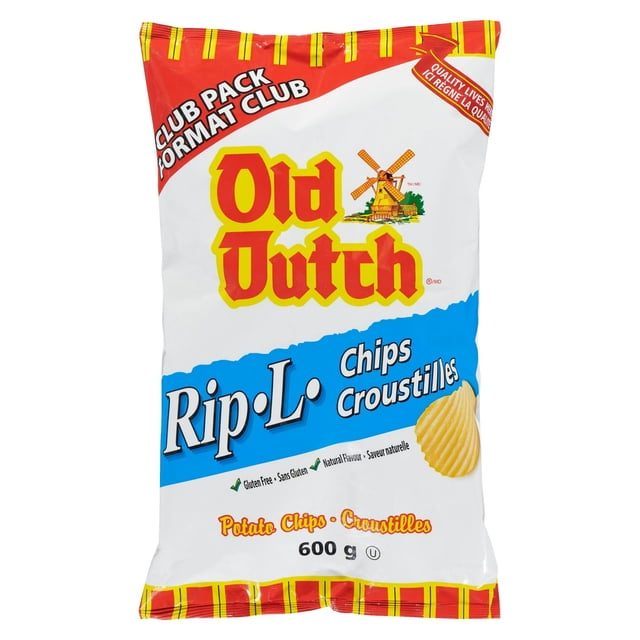 Old Dutch Club Pack Rip-L Potato Chips, 600 g