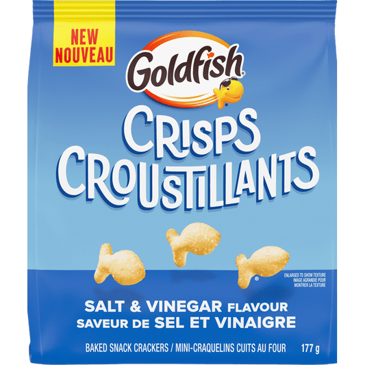 Goldfish Crisps Salt & Vinegar Cheese Baked Chip Crackers 177g