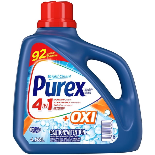 Purex Plus Oxi 4 in 1 Concentrated Liquid Laundry Detergent, 4080 g