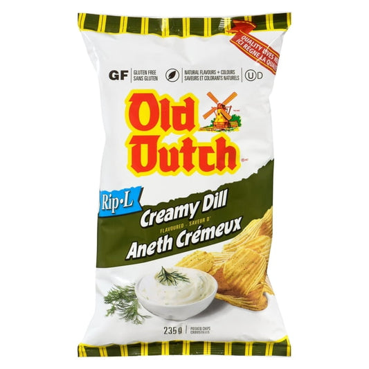 Old Dutch Ripple Creamy Dill Potato Chips, 235 g
