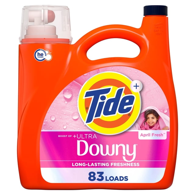 Tide Plus Boost of Ultra Downy April Fresh Liquid Laundry Detergent, 3460 g