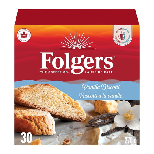 Folgers Vanilla Biscotti K-Cup Coffee Pods, 270 g, 30 Count