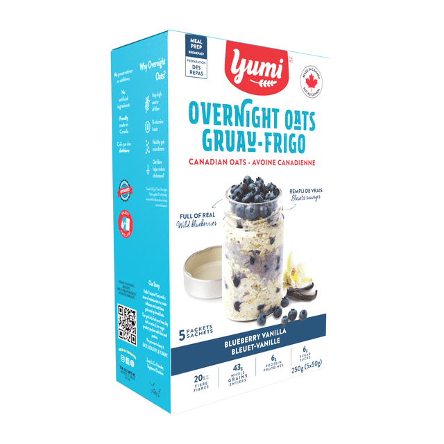 Yumi Organics Blueberry Vanilla Overnight Oats, 250 g