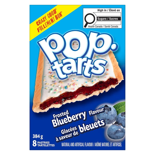 Kellogg's Pop-Tarts Frosted Blueberry Toaster Pastries, 384 g, 8 Count