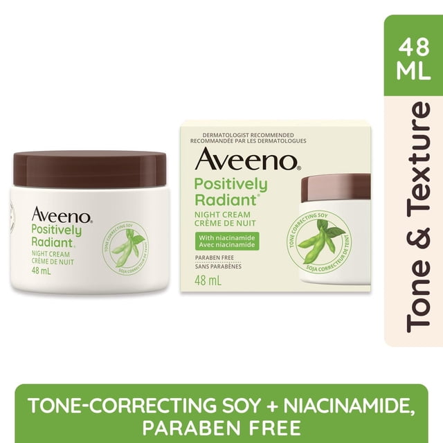 Aveeno Positively Radiant Niacinamide Night Cream, 48 g